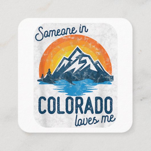 コロラド州にいる人が私を愛している スクエア名刺 (裏面)