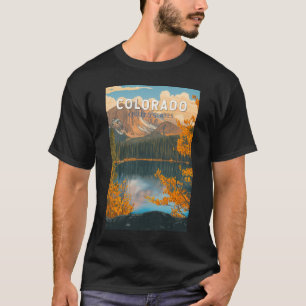 コロラド州のイラスト 旅行アート ビンテージ Tシャツ