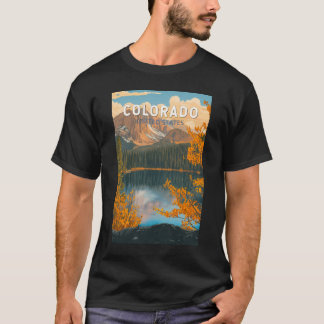 コロラド州のイラスト 旅行アート ビンテージ Tシャツ