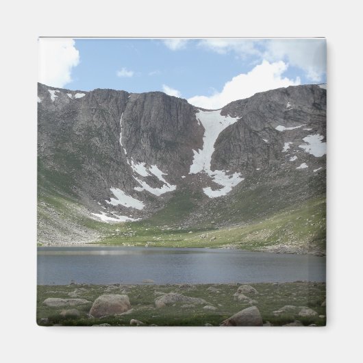コロラド州のエヴァンス山に浮かぶ山の湖 マグネット (正面)
