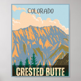 コロラド州のクリステッド・ビュッテのロッキー山脈の贈り物 ポスター