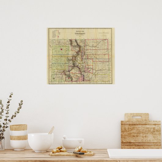 コロラド州のセイヤーの地図2 ポスター (キッチン)