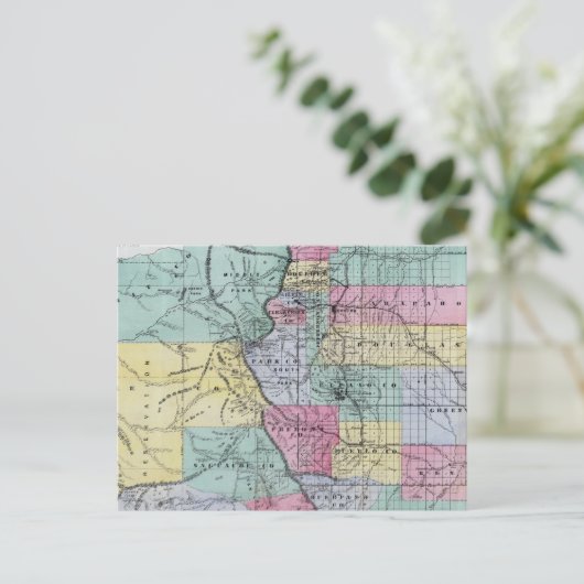 コロラド州のセイヤーの地図 ポストカード (スタンド正面)