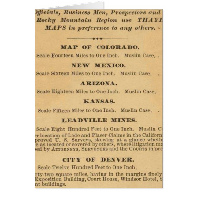 コロラド州のタイヤー地図 (正面)