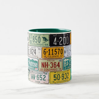 コロラド州のナンバープレートのマグ ツートーンマグカップ