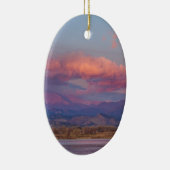 コロラド州のフロントレンジはピーク満月の日の出憧れます セラミックオーナメント (右)