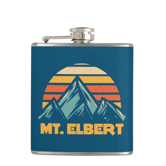 コロラド州のレトロターコイズブルーMt. Elbert フラスク (正面)