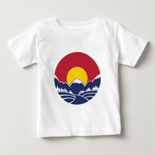 コロラド州のロッキー山脈の紋章 ベビーTシャツ (正面)
