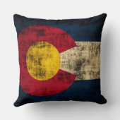 コロラド州のヴィンテージのグランジな旗 クッション (裏面)