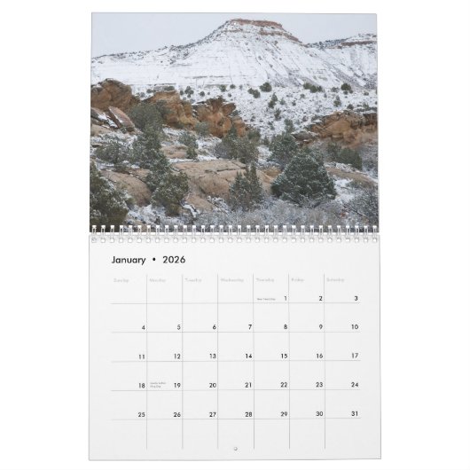 コロラド州の国有記念物のカレンダー カレンダー (1月 2026)