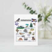 コロラド州の地図と観光客先 ポストカード (スタンド正面)