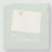 コロラド州の地図ラブホーム ストーンコースター (正面)