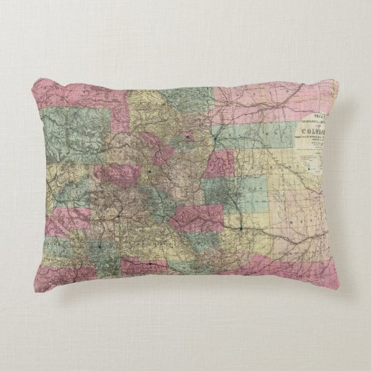 コロラド州の地図 アクセントクッション (正面)