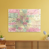 コロラド州の地図 キャンバスプリント (インサイチュ (リビング))