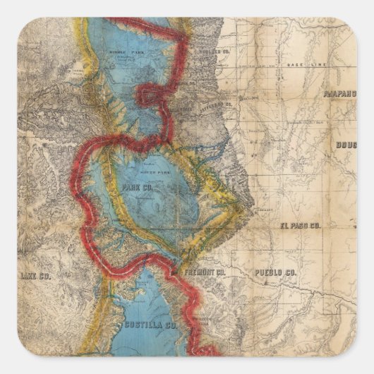 コロラド州の地図 スクエアシール (正面)