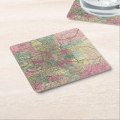 コロラド州の地図 スクエアペーパーコースター (アングル)