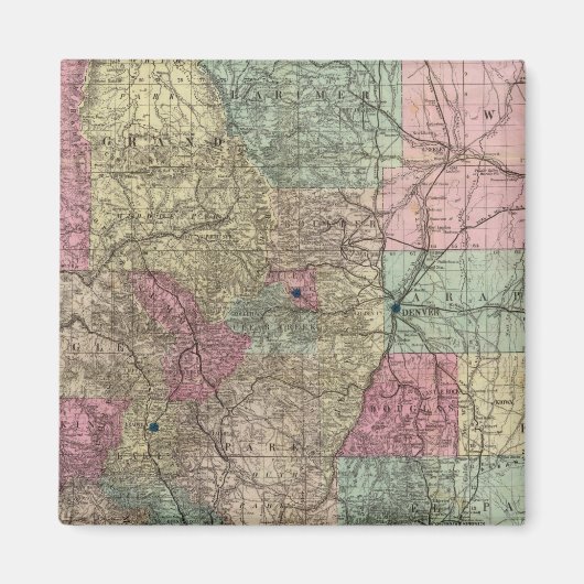 コロラド州の地図 マグネット (正面)