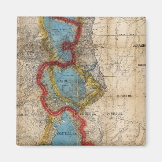 コロラド州の地図 マグネット (正面)