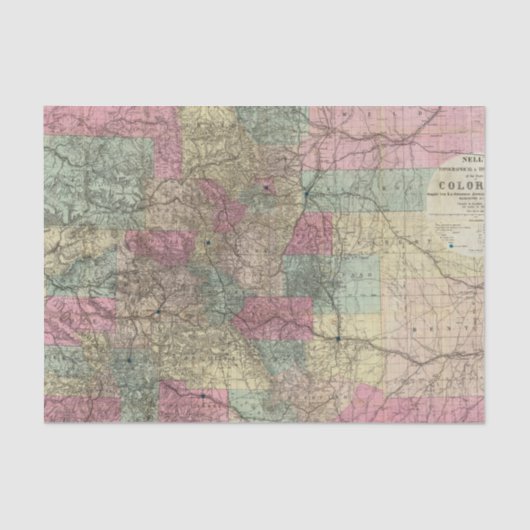 コロラド州の地図 薄葉紙 (正面)