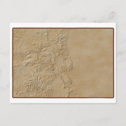 コロラド州の地形図2 ポストカード (正面)