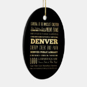 コロラド州の州のタイポグラフィの芸術のデンバー都市 セラミックオーナメント (右)