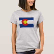 コロラド州の州の旗および地図の女性