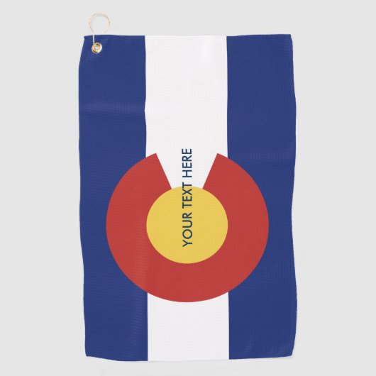 コロラド州の州の旗のカスタムなゴルフタオルのゴルフをするギフト ゴルフタオル (正面)