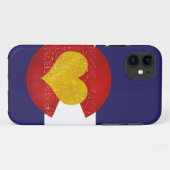 コロラド州の州の旗のハートのグランジなデンバー愛 Case-Mate iPhoneケース (裏面(横))