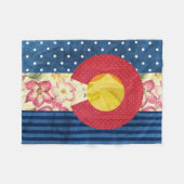 コロラド州の州の旗|のヴィンテージのぼろぼろの上品 フリースブランケット (正面(横))