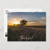 コロラド州の廃小屋　サンセット　感謝の気持ちのポストカード ポストカード (正面/裏面)