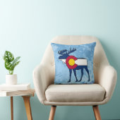 コロラド州の旗のアメリカヘラジカの雪片の正方形の枕 クッション (椅子)