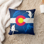 コロラド州の旗のスキーグランジな正方形の枕 クッション (ブランケット)