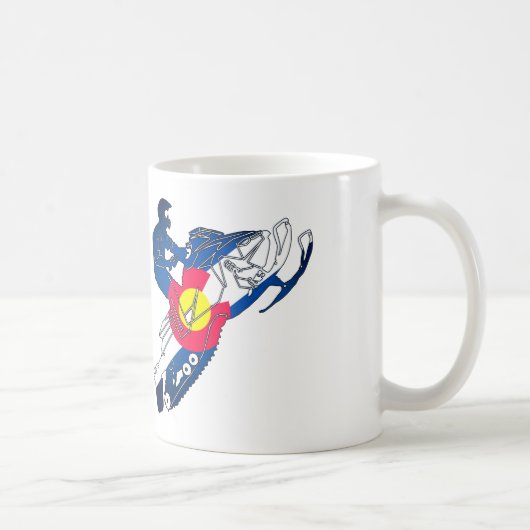 コロラド州の旗のスノーモービルのコーヒー・マグ コーヒーマグカップ (右)