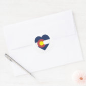 コロラド州の旗のハート ラウンドシール (封筒)