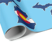 コロラド州の旗のミシガン州の輪郭の包装紙 ラッピングペーパー (ロールコーナー)