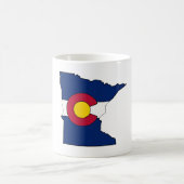 コロラド州の旗のミネソタの輪郭のコーヒー・マグ コーヒーマグカップ (中央)