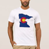 コロラド州の旗のミネソタの輪郭の人のワイシャツ Tシャツ (正面)