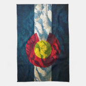 コロラド州の旗の石山 キッチンタオル (縦)