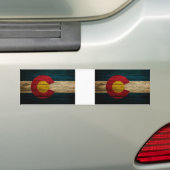 コロラド州の旗の素朴で古い木 バンパーステッカー (車上)