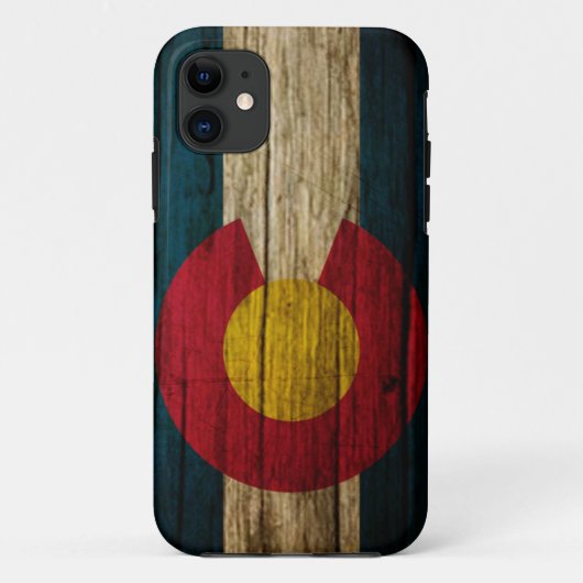コロラド州の旗の素朴な木 Case-Mate iPhoneケース (裏面)