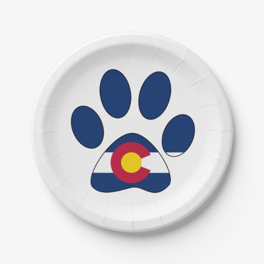 コロラド州の旗の足のプリントの紙皿 ペーパープレート (正面)