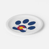 コロラド州の旗の足のプリントの紙皿 ペーパープレート (アングル)