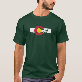 コロラド州の旗のTシャツ-クリスマスのデザイン-サンタ Tシャツ