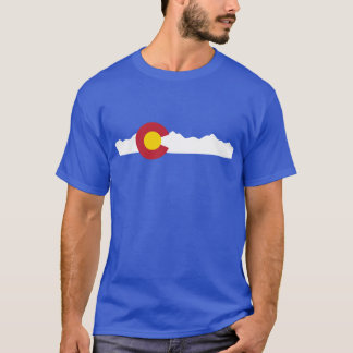 コロラド州の旗及び山のワイシャツ Tシャツ