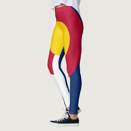 コロラド州の旗90度の完全な裁ち切り中心 レギンス (左)