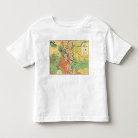 コロラド州の概要の地質地図 トドラーTシャツ (正面)