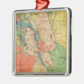 コロラド州の概要の地質地図 メタルオーナメント (左)