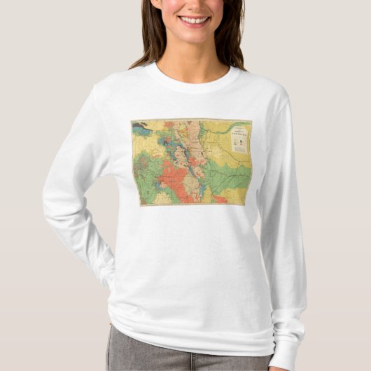 コロラド州の概要の地質地図 Tシャツ (正面)