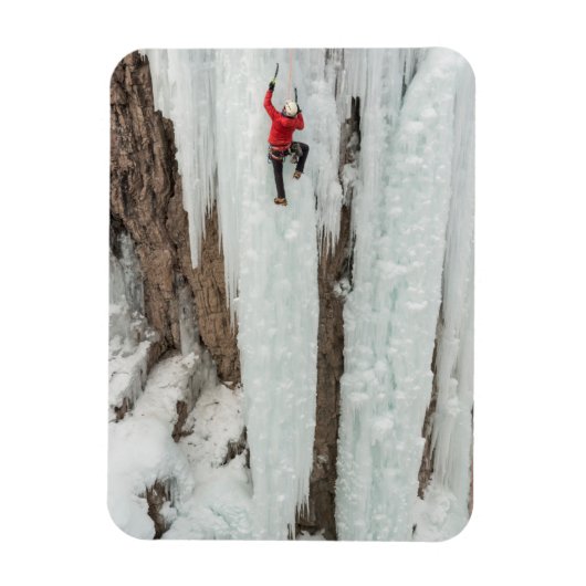 コロラド州の氷壁登山の男性 マグネット (縦)