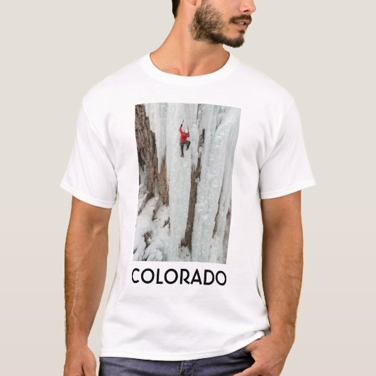 コロラド州の氷壁登山の男性 Tシャツ (正面)